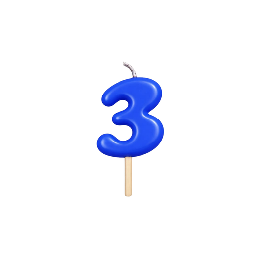 VELA MEDIANA NUMERO 3 AZUL