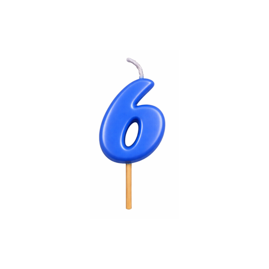 VELA MEDIANA NUMERO 6 AZUL