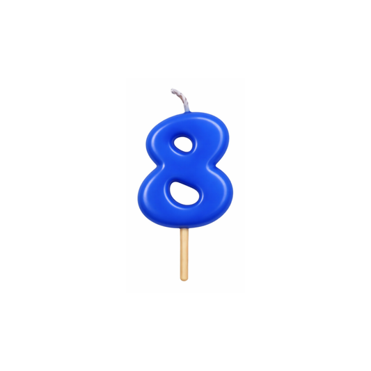 VELA MEDIANA NUMERO 8 AZUL
