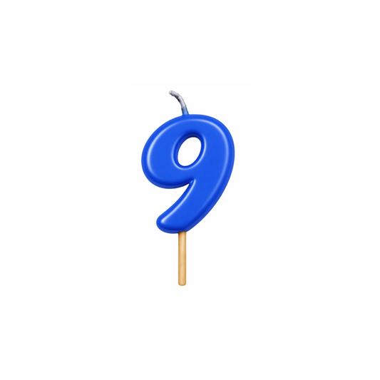 VELA MEDIANA NUMERO 9 AZUL