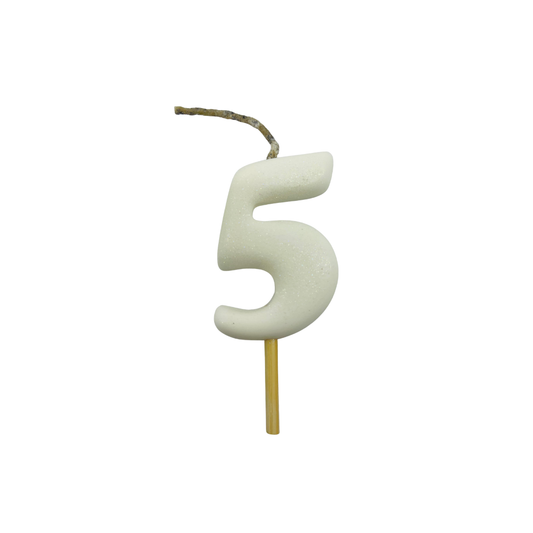 VELA MEDIANA NUMERO 5 BLANCO