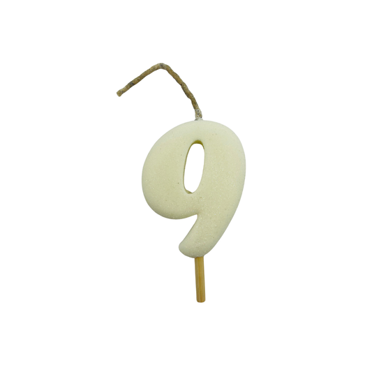 VELA MEDIANA NUMERO 9 BLANCO