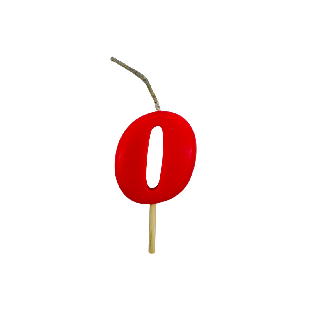 VELA MEDIANA NUMERO 0 ROJO