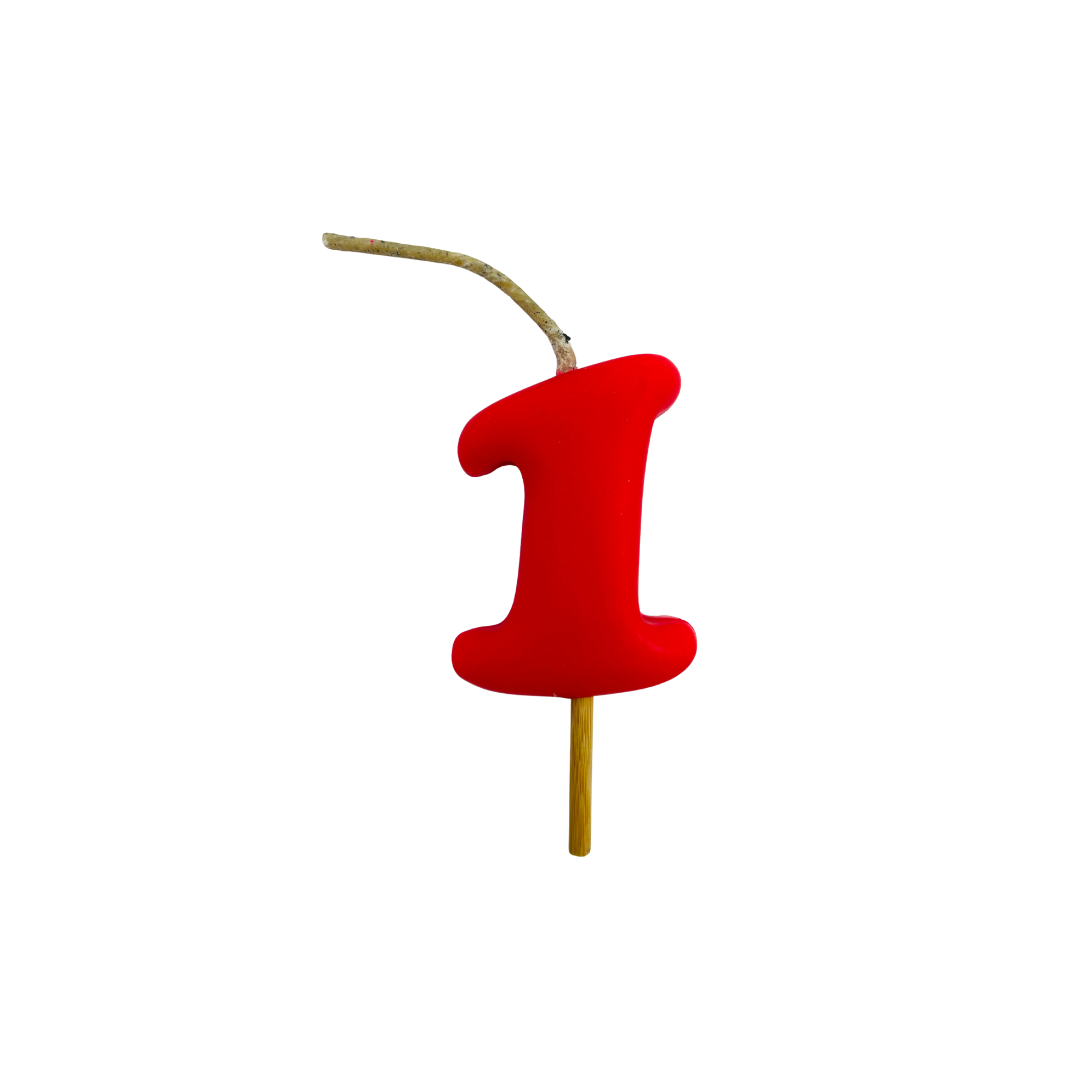 VELA MEDIANA NUMERO 1 ROJO