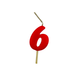 VELA MEDIANA NUMERO 6 ROJO