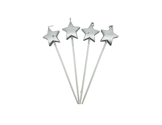 VELA ESTRELLA PLATEADA X4