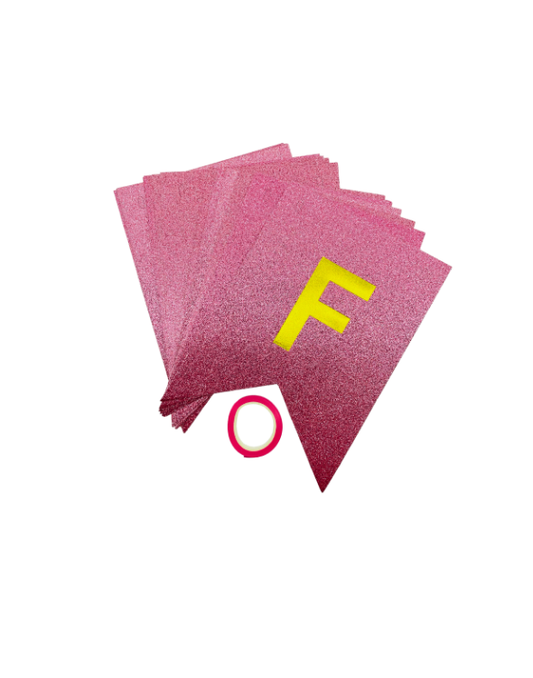 BANDERIN PEQ DOS PUNTAS F.C ESCARCHADO ROSADO