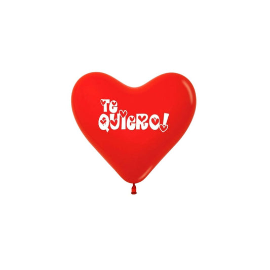 GLOBO R-12 CORAZON TE QUIERO ROJO X 12