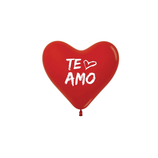 GLOBO R-12 CORAZON TE AMO ROJO X50