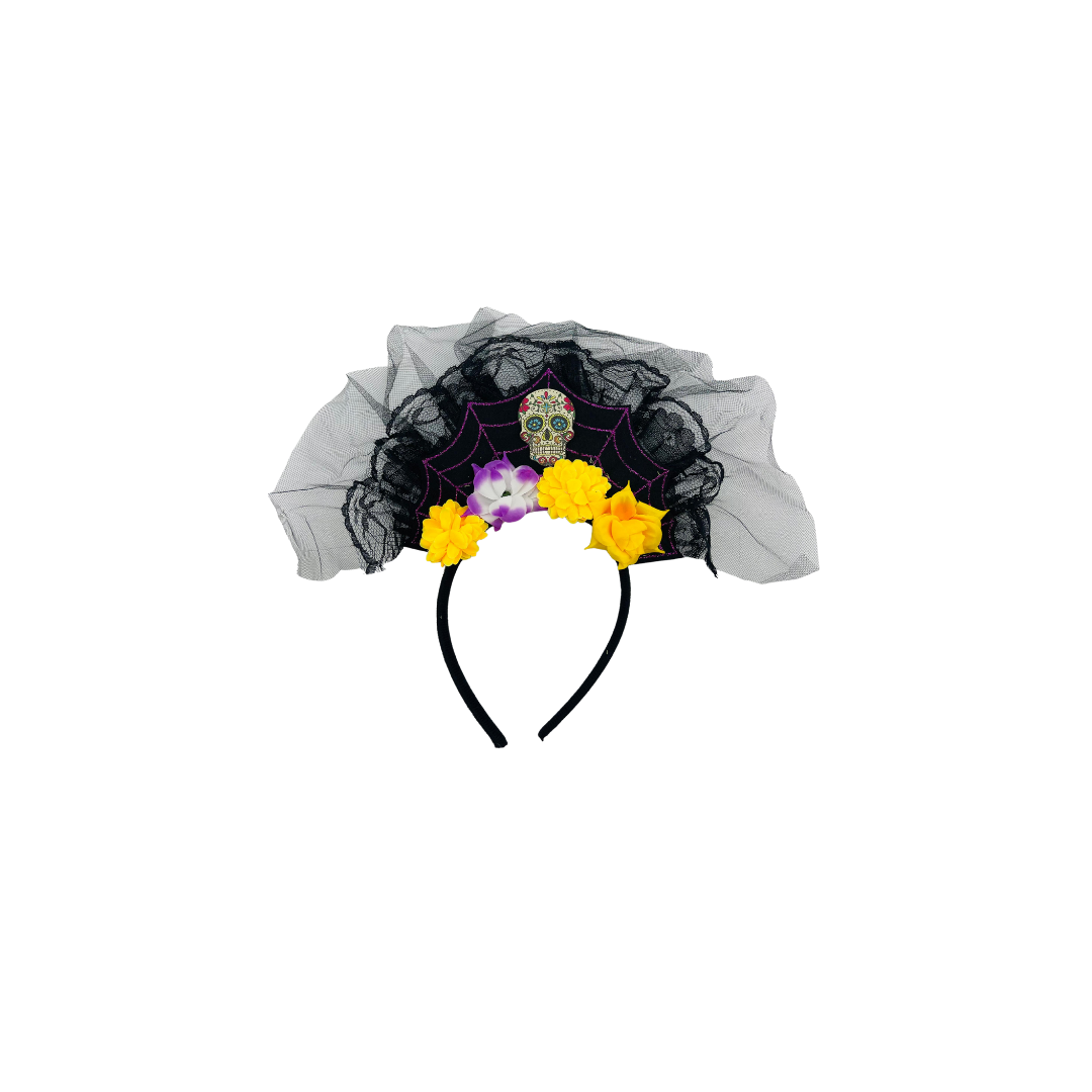 TIARA DE CATRINA CON VELO