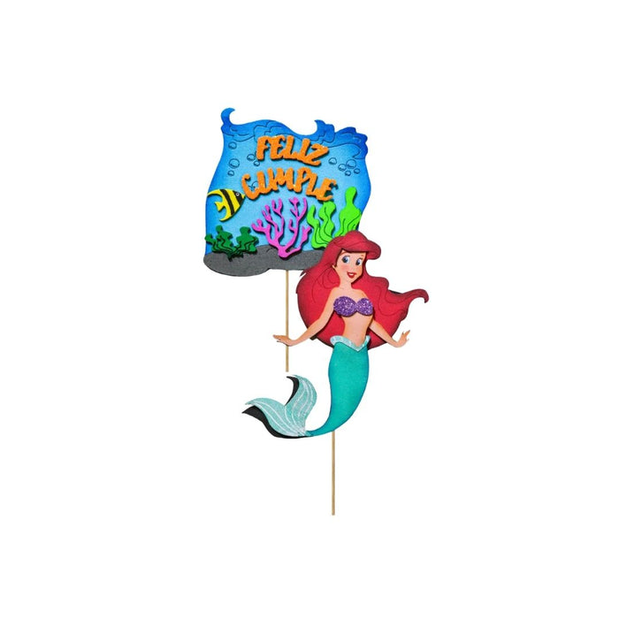 TOPPER PERSONAJES EN FOMY LA SIRENITA ARIEL "DF"