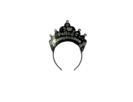 TIARA CARTON PLATEADO FC NEGRO X12 "K"