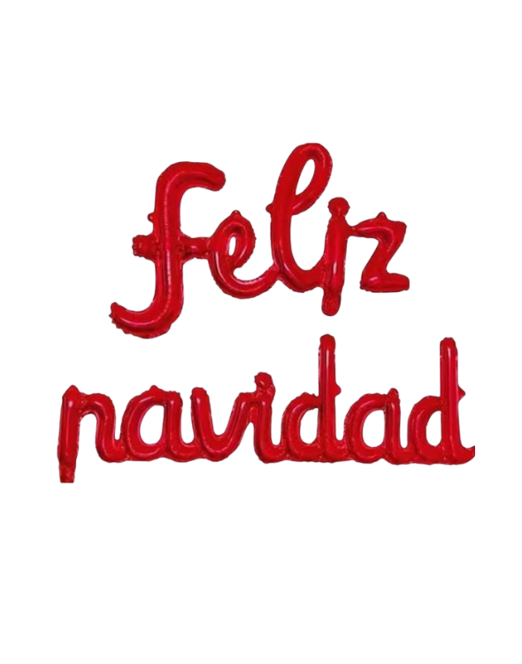 GLOBO CURSIVO FELIZ NAVIDAD ROJO