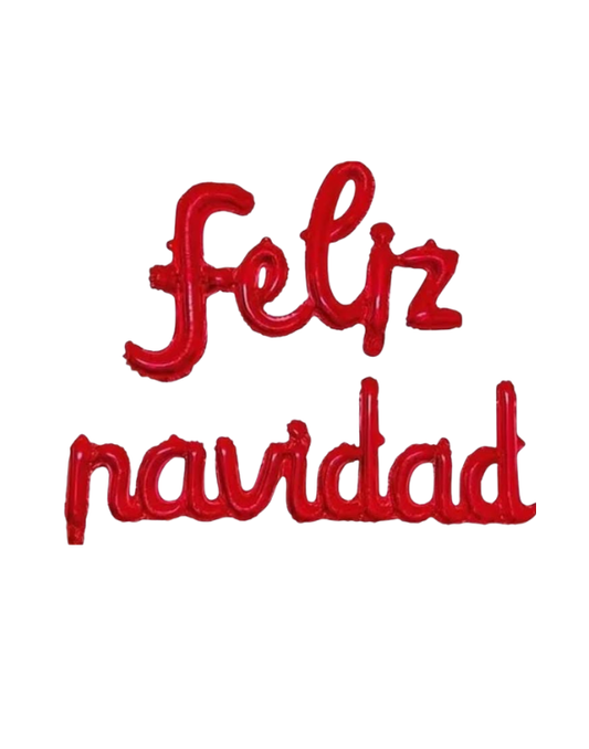 GLOBO CURSIVO FELIZ NAVIDAD ROJO