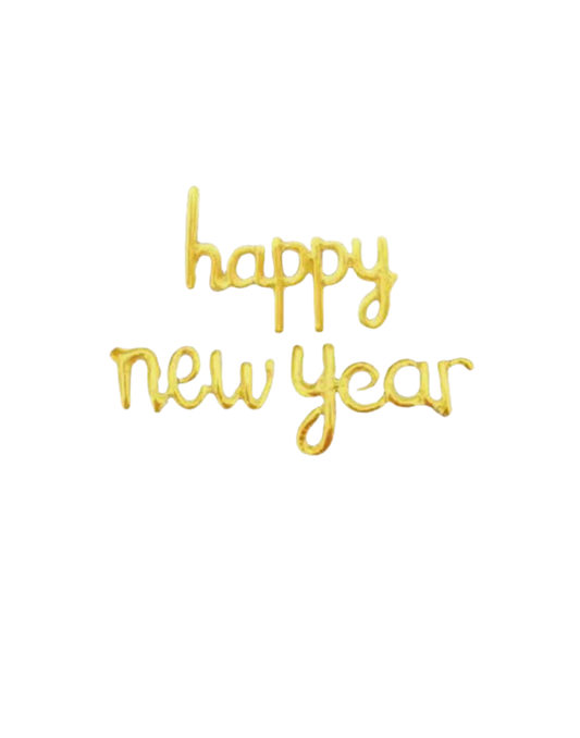 GLOBO CURSIVO HAPPY NEW YEAR DORADO