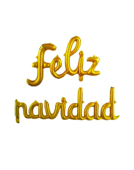 GLOBO CURSIVO FELIZ NAVIDAD DORADO