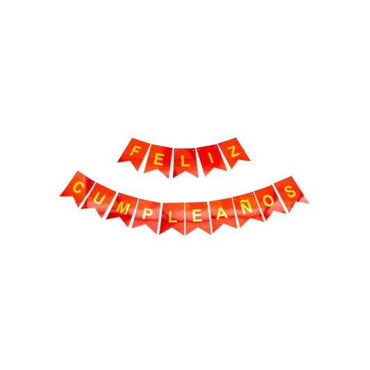 BANDERIN PEQ DOS PUNTAS F.C LISO ROJO