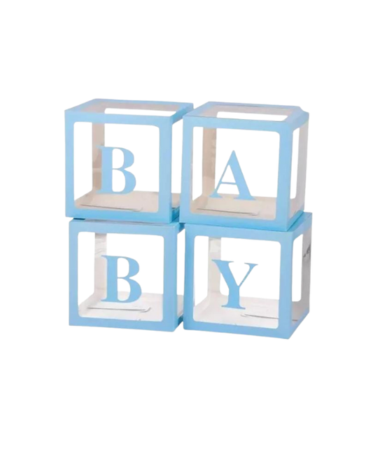 SET DE CAJAS DECORATIVAS BABY X4 AZUL