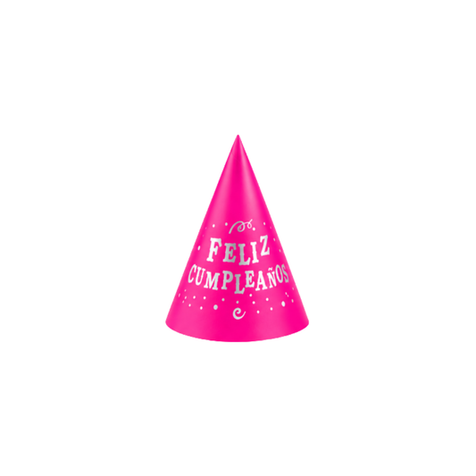 GORRO CARTON EN CONO NEON FELIZ CUMPLE