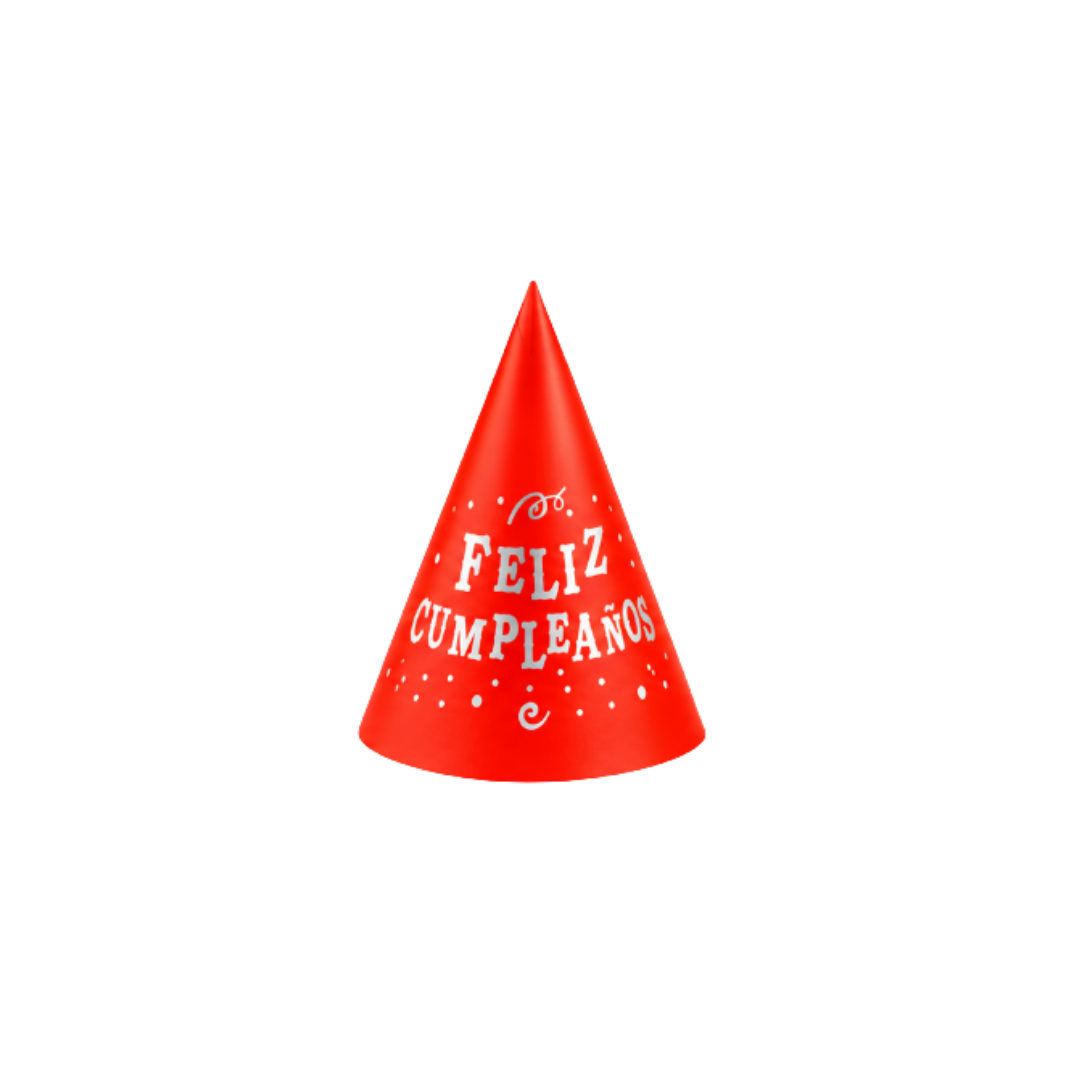 GORRO CARTON EN CONO NEON FELIZ CUMPLE