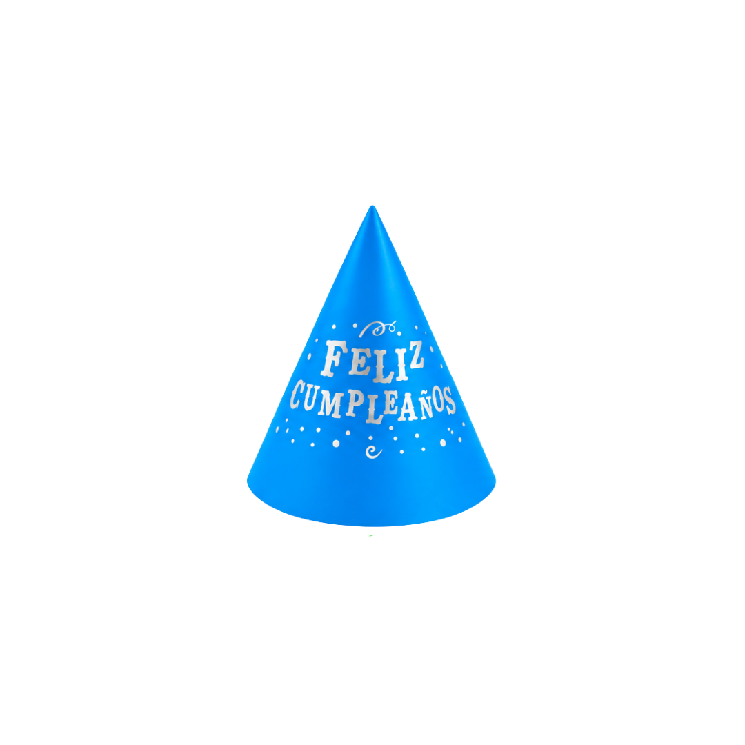 GORRO CARTON EN CONO NEON FELIZ CUMPLE