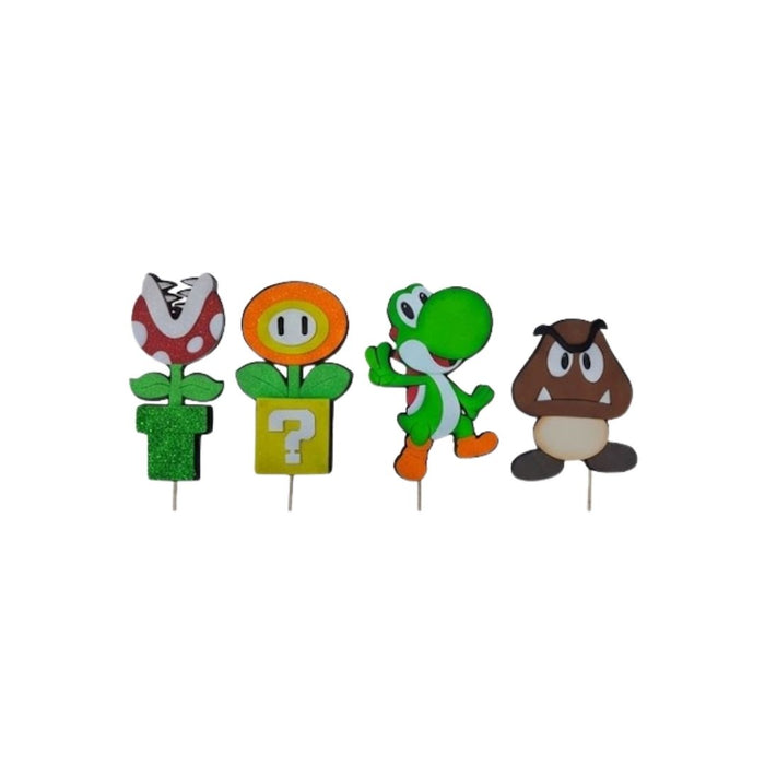 PINES DECORATIVOS FOMY X4 "MARIO BROS DF"