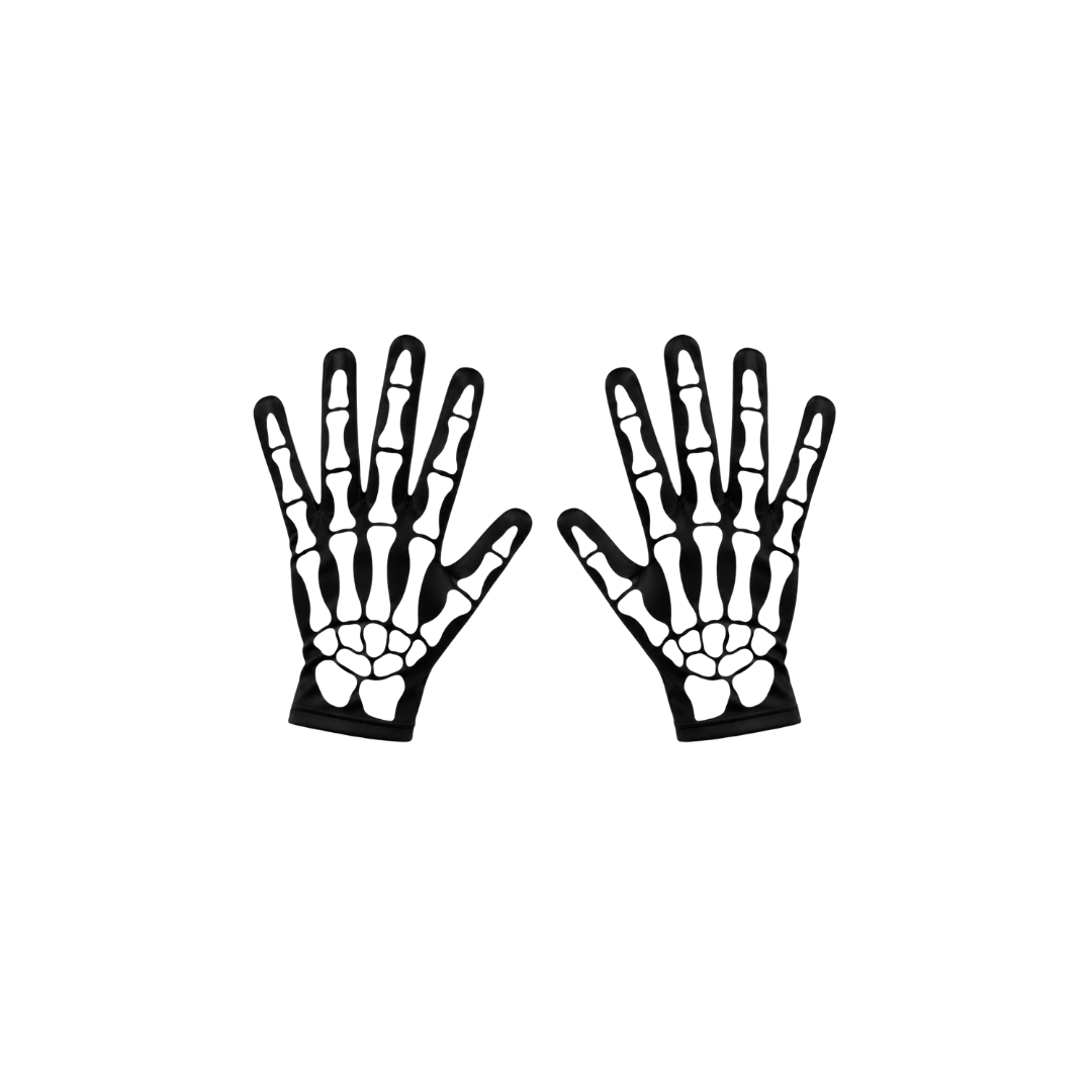 GUANTES DE TELA CORTOS ESQUELETO