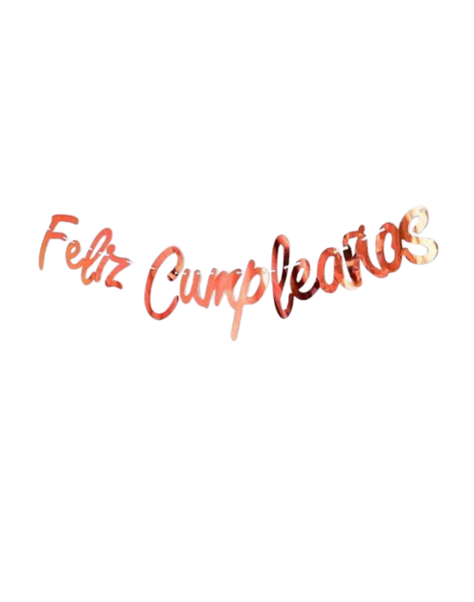 LETRERO CARTON CURSIVO FC ORO ROSA