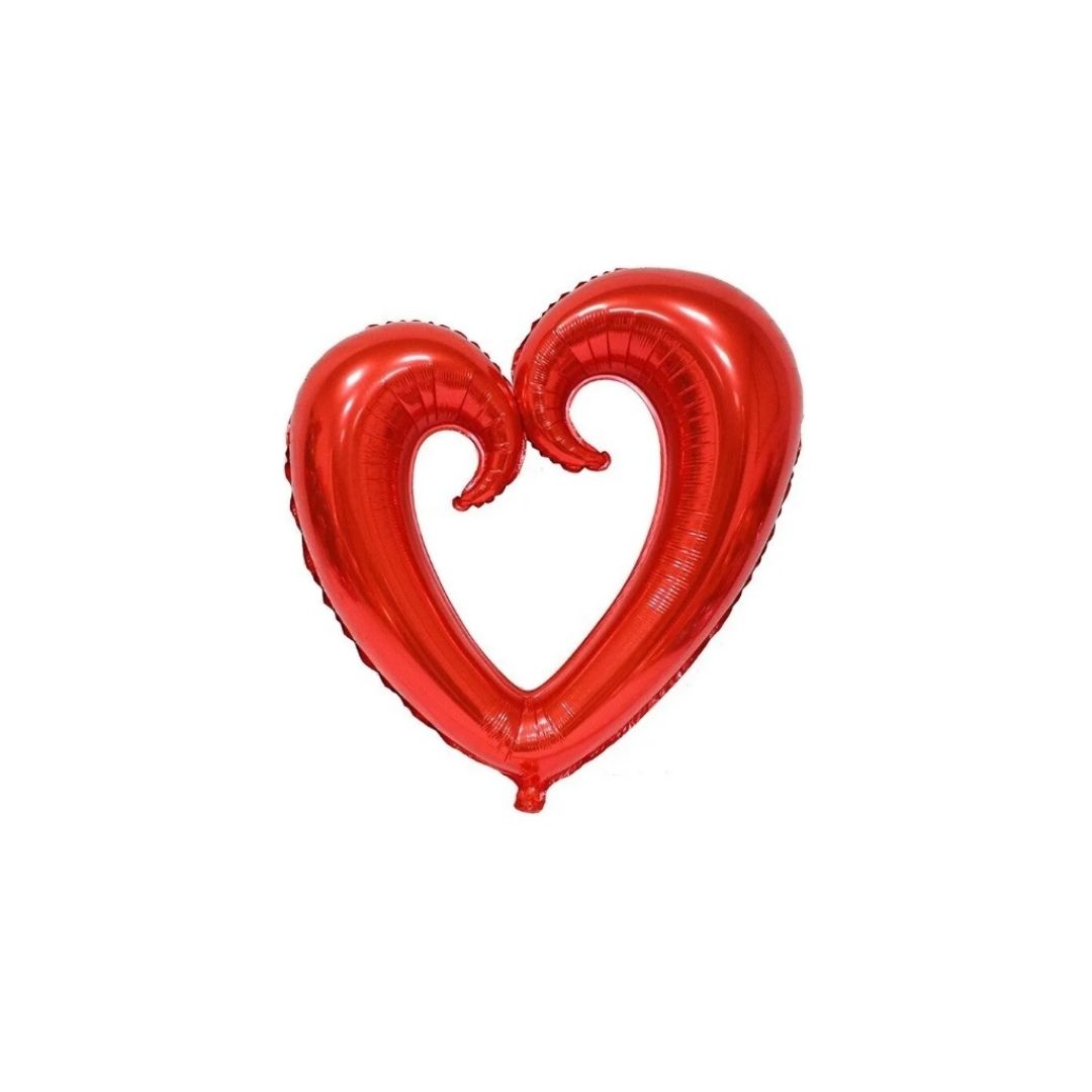 GLOBO SILUETA CORAZON ROJO 24"