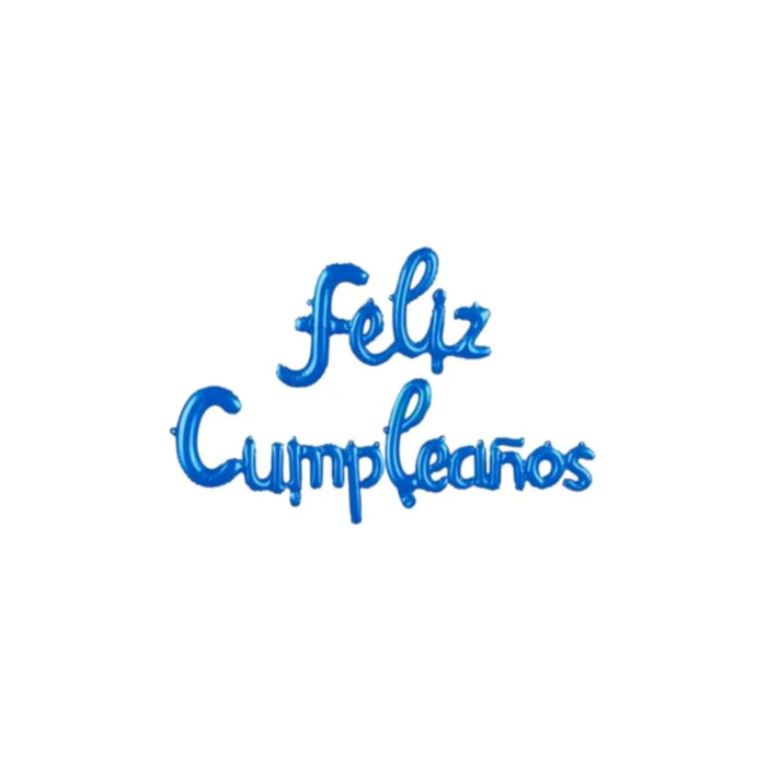 GLOBO INFLABLE CURSIVO FELIZ CUMPLEAÑOS AZUL