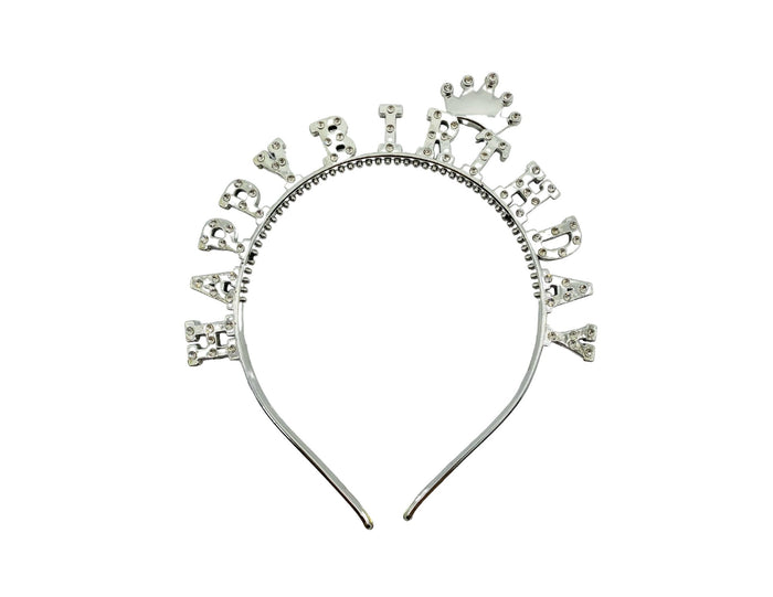 TIARA METALICA HAPPY BIRTHDAY CORONA DORADA "C1"