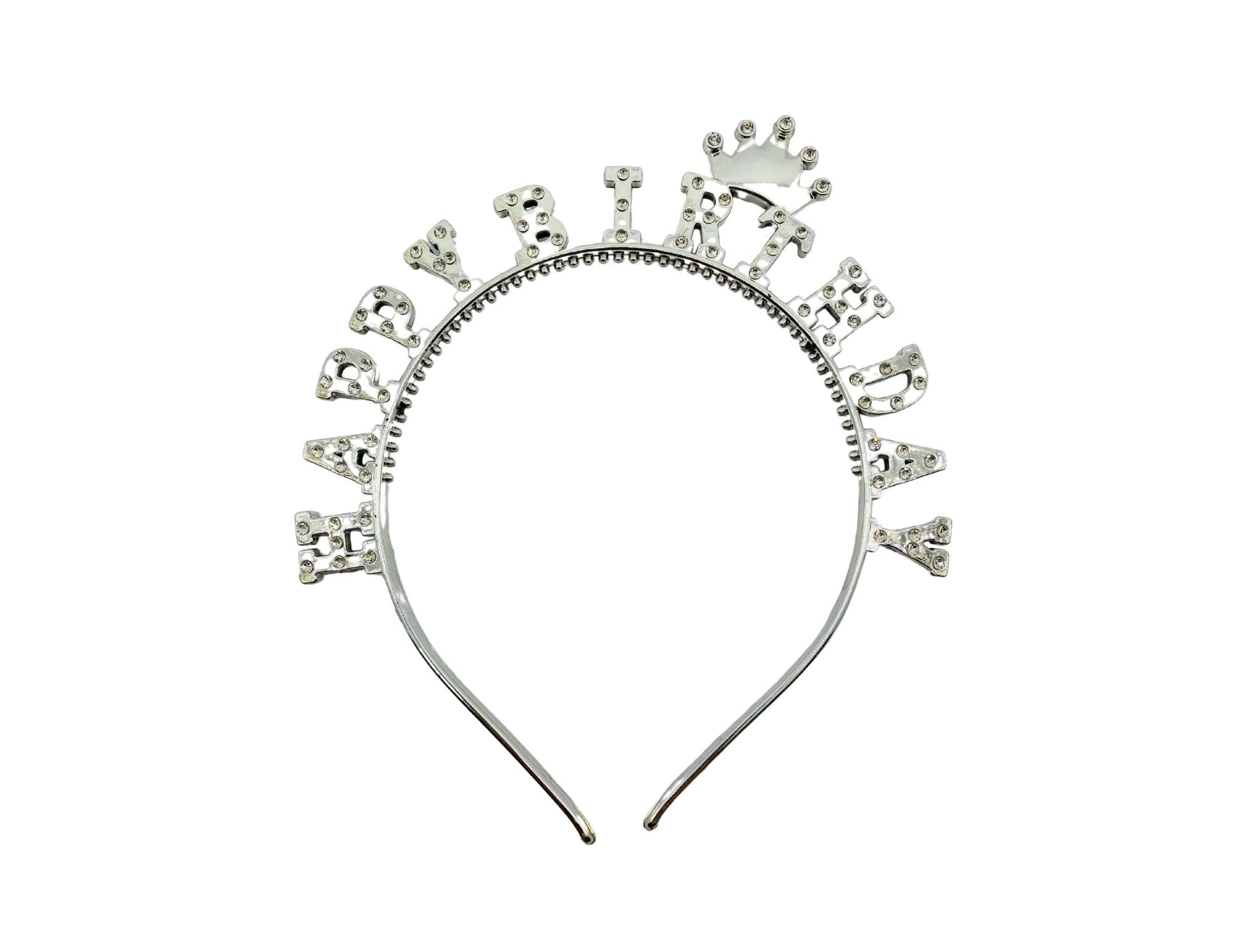 TIARA METALICA HAPPY BIRTHDAY CORONA PLATEADA "C1"