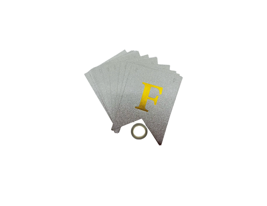 BANDERIN PEQ DOS PUNTAS F.C ESCARCHADO PLATEADO