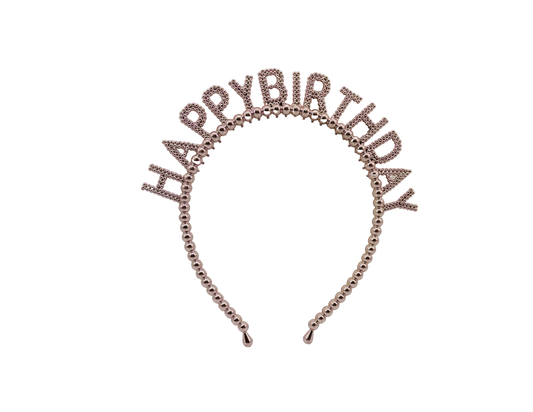 TIARA METALICA HAPPY BIRTHDAY ORO ROSA "A"