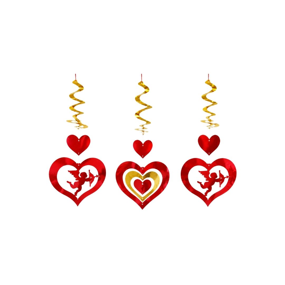 BOUQUET CUPIDO GIRATORIO CORAZON DORADO X3
