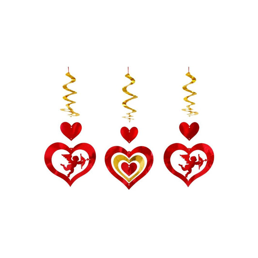 BOUQUET CUPIDO GIRATORIO CORAZON DORADO X3