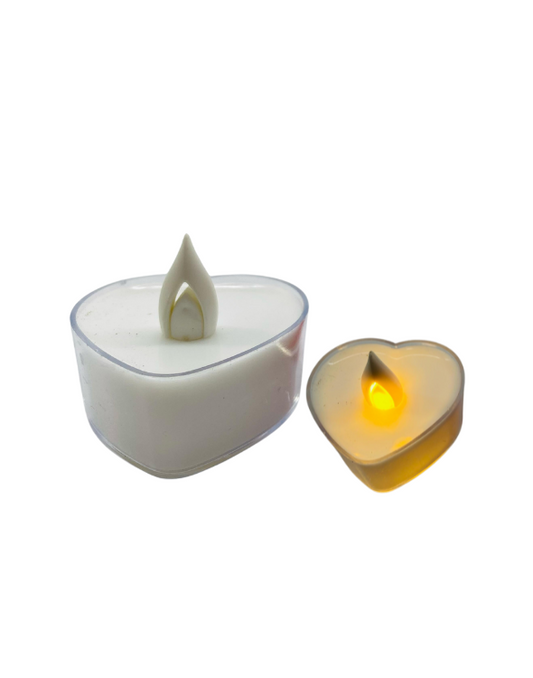 VELA LED CORAZON BLANCO "A"