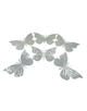 MARIPOSA DOBLE 22CM PLATEADA X6 "A"