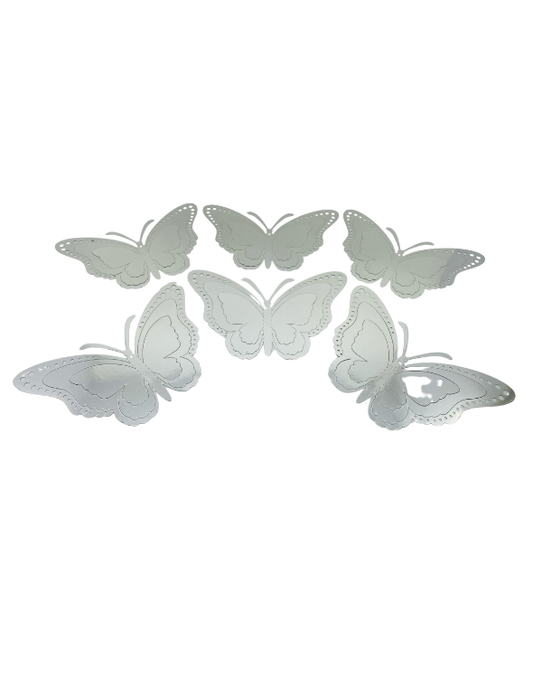 MARIPOSA PEQUEÑA PLATEADA X12 "A"