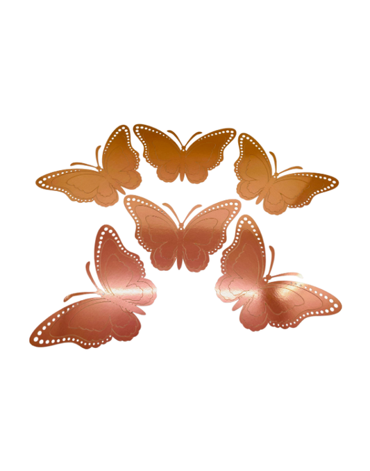 MARIPOSA PEQUEÑA ORO ROSA X12