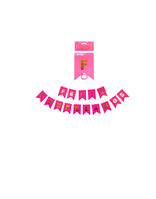 BANDERIN PEQ DOS PUNTAS F.C LISO FUCSIA