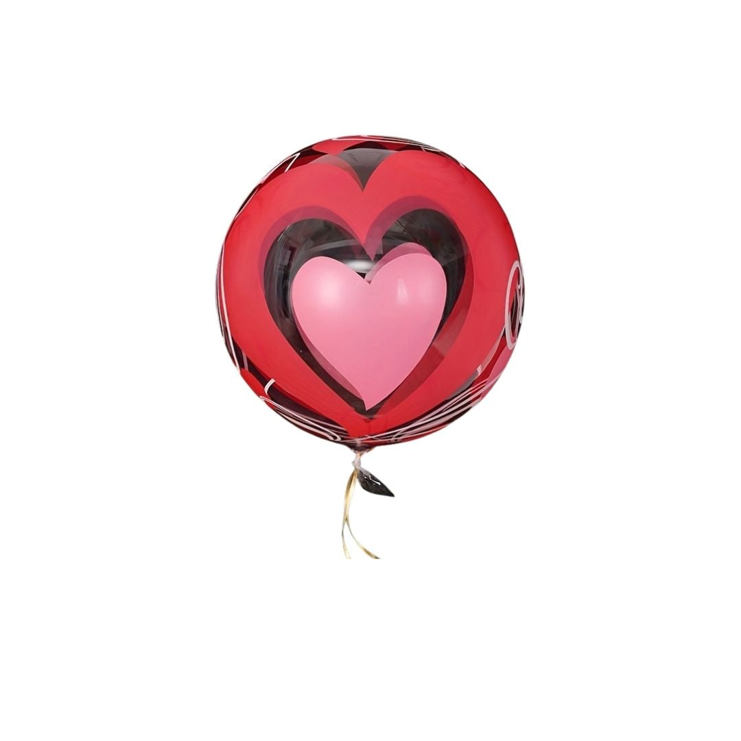 GLOBO BURBUJA 20" ESTAMPADO CORAZON "A"