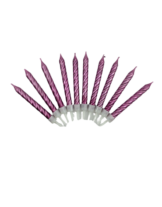 VELA TORNILLO MINI ROSADA X10