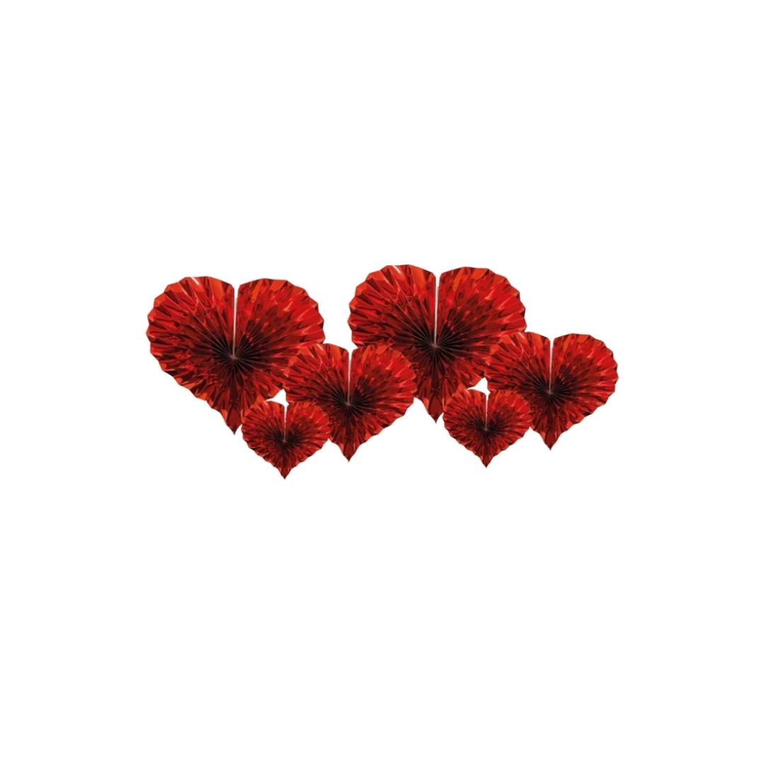 ROSETON CORAZON ROJO X6