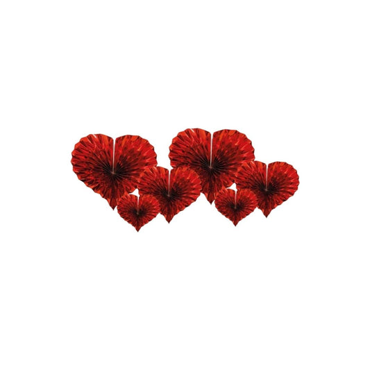 ROSETON CORAZON ROJO X6