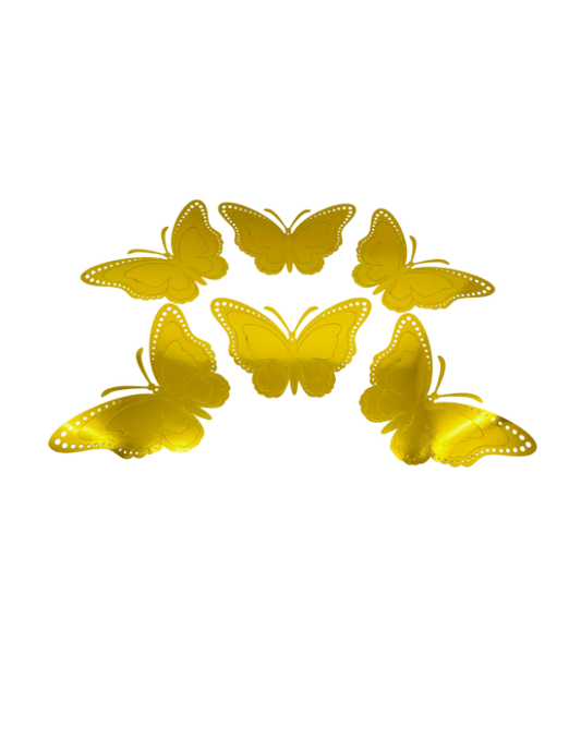 MARIPOSA 22CM DORADA X6 "A"