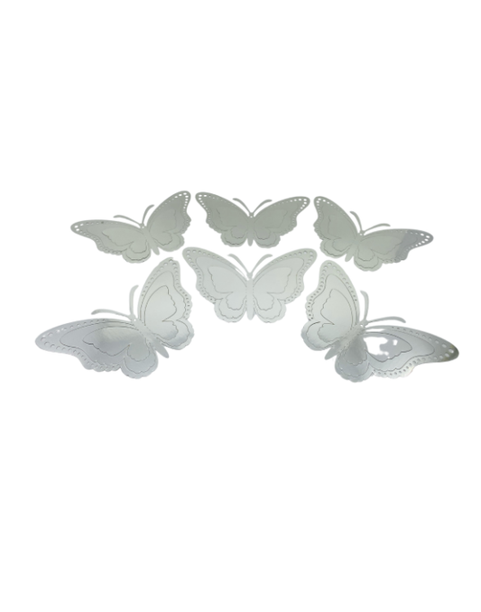 MARIPOSA 22CM PLATEADA X6 "A"