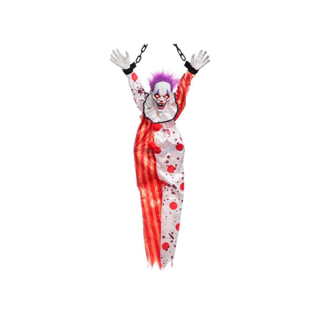 PAYASO TRAJE DE RAYAS CON CADENA Y MOVIMIENTO