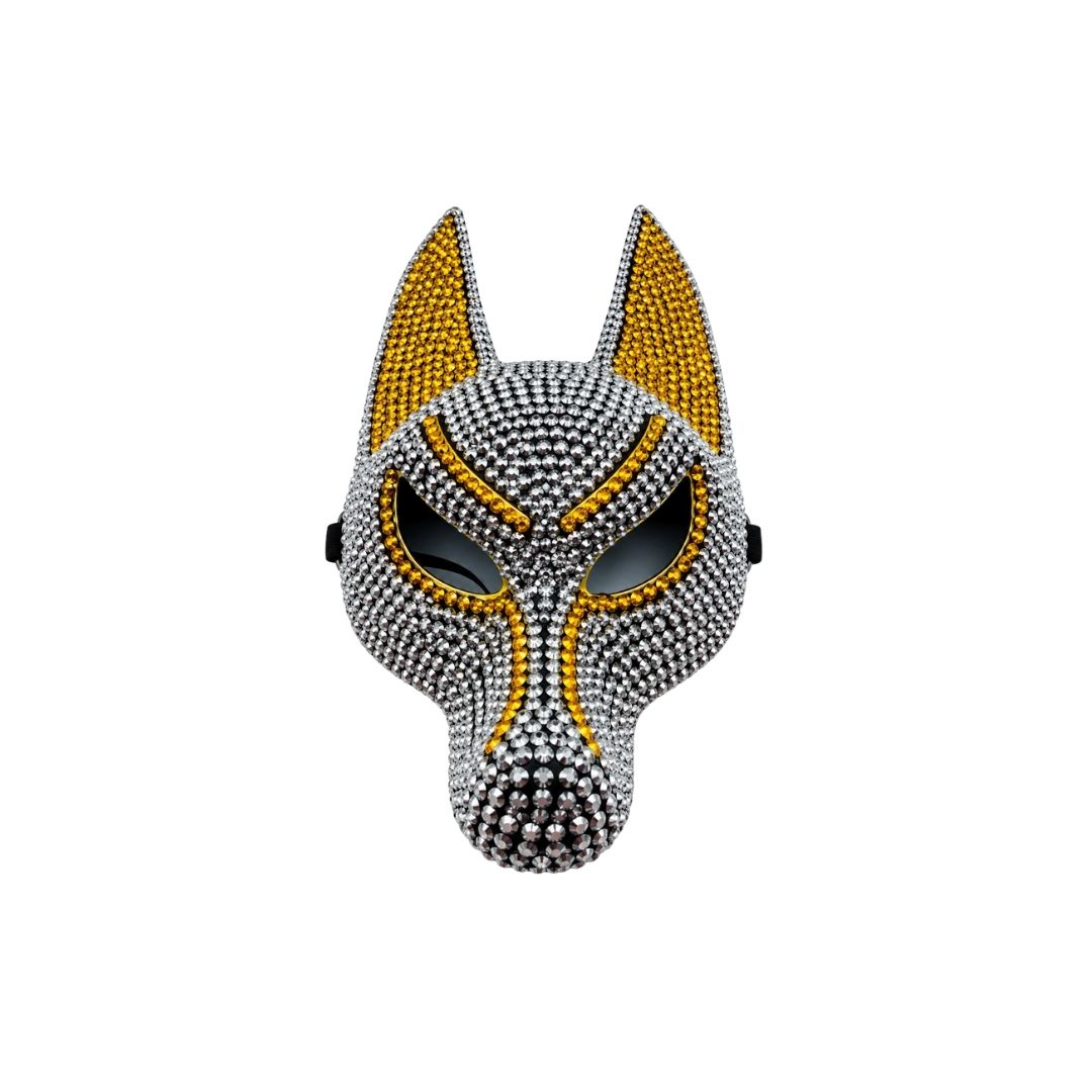 MASCARA DE ANUBIS CON PERLAS BRILLANTES