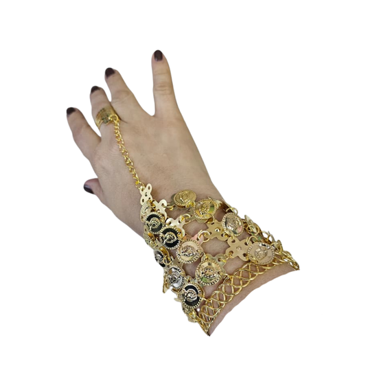 PULSERA ARABE CON ANILLO PARA DEDO